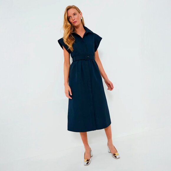 Tuckernuck | Size L | Chloe Dress in Navy Blue ($298) - Picture 1 of 6